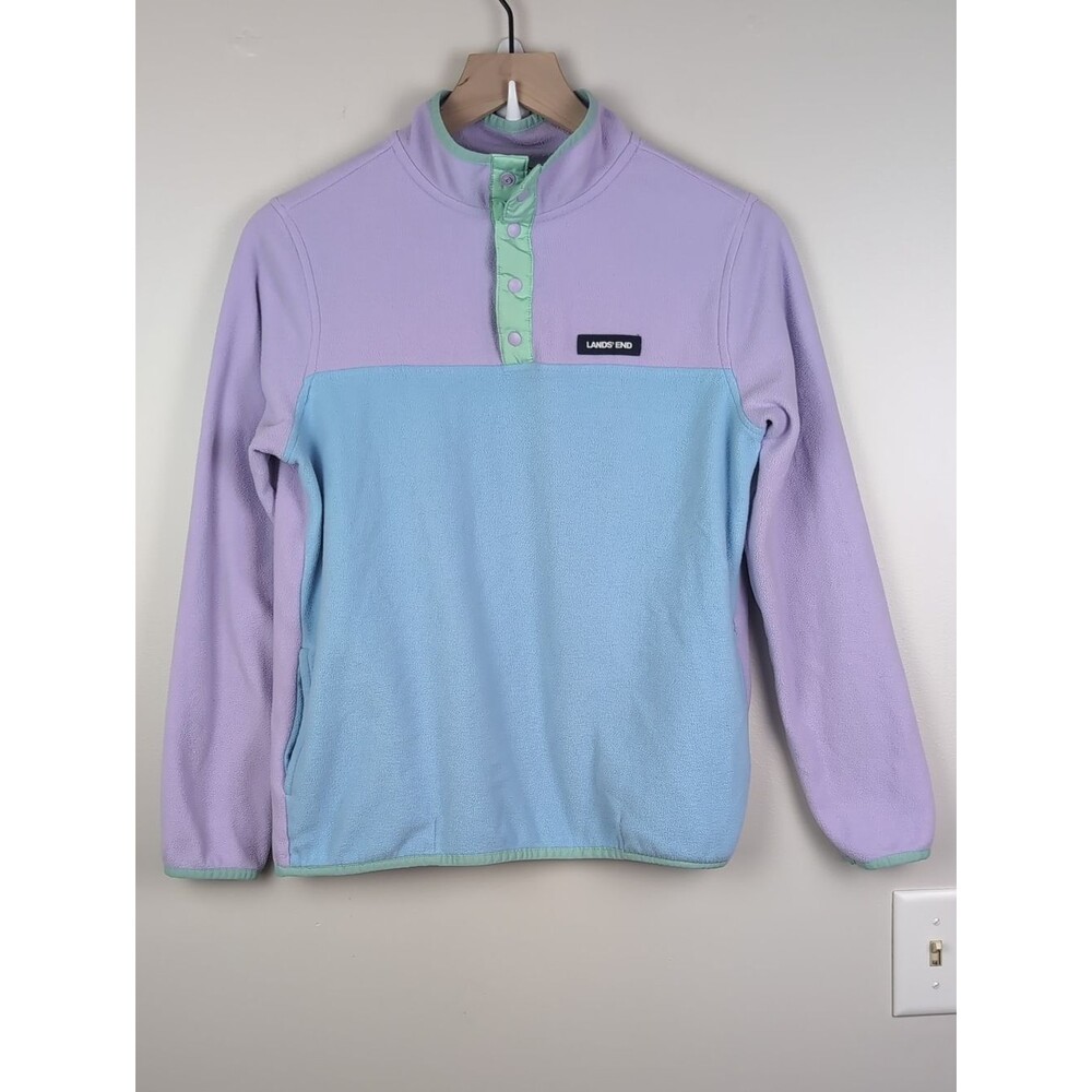 Lands' End | Girls Pastel Fleece Pullover | Lavender, Light Blue & Mint| XL